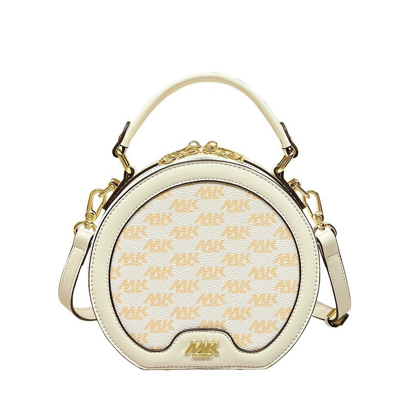 Women's Niche Fashion Genuine Leather Round Pie Crossbody Bags