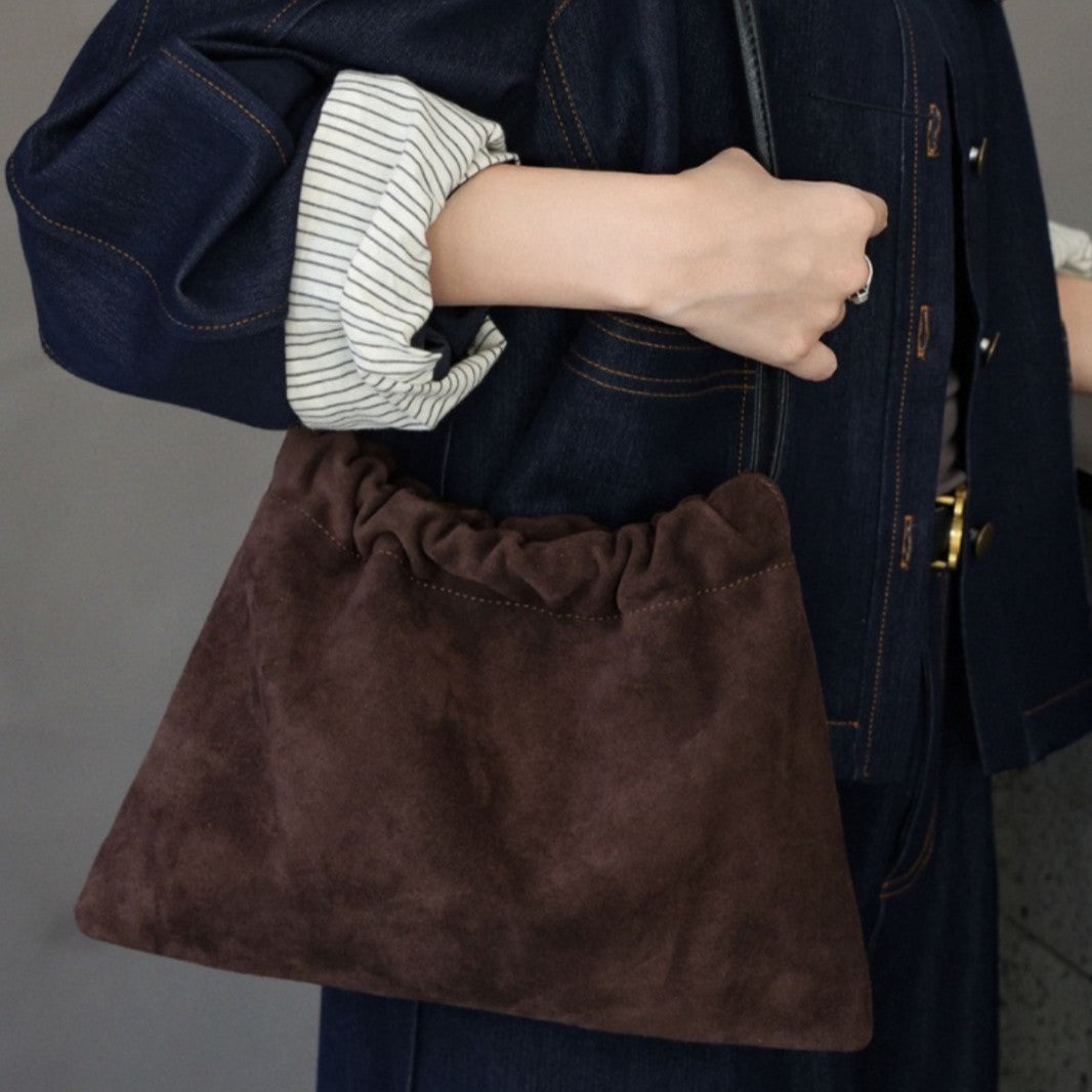 Matte Cowhide Vintage Crumpled Cloud Fashion Simple Bags