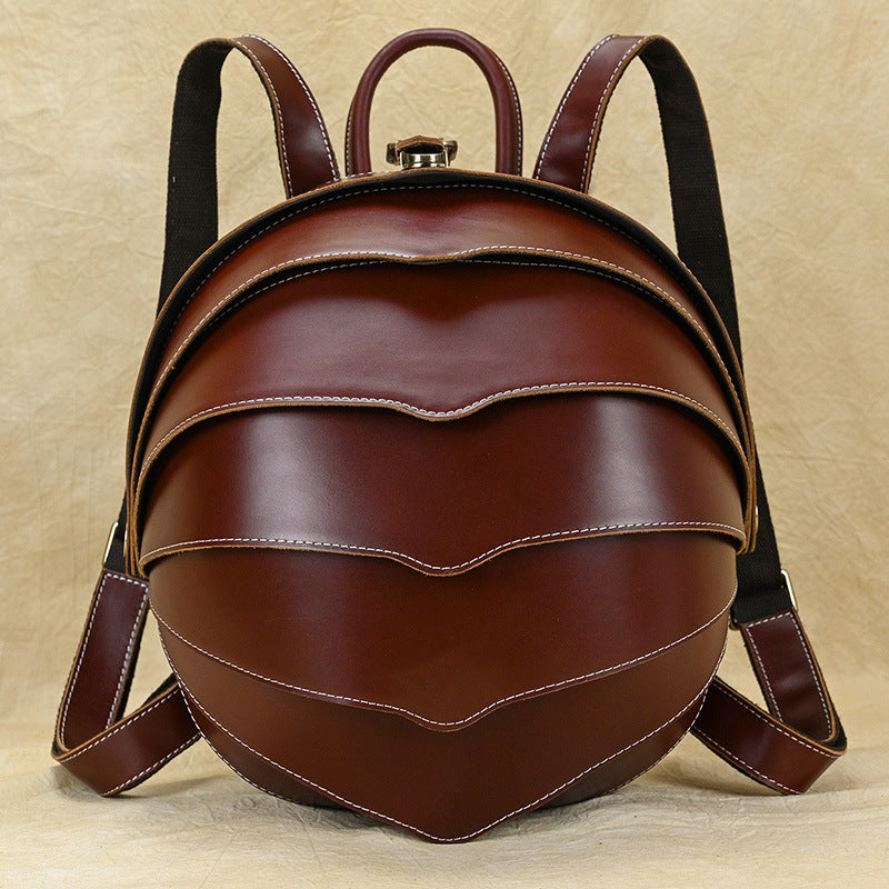 Women's Genuine Leather Fashion Personalized Beetle Unisex Backpacks