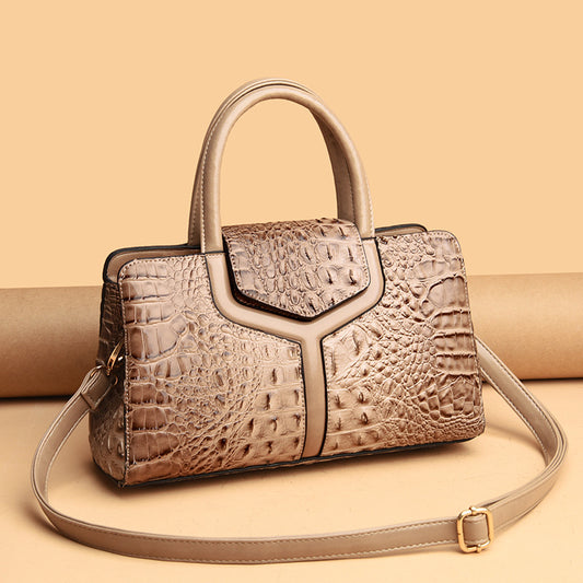 Women's Portable Female Crocodile Pattern Fashion Retro Shoulder Bags