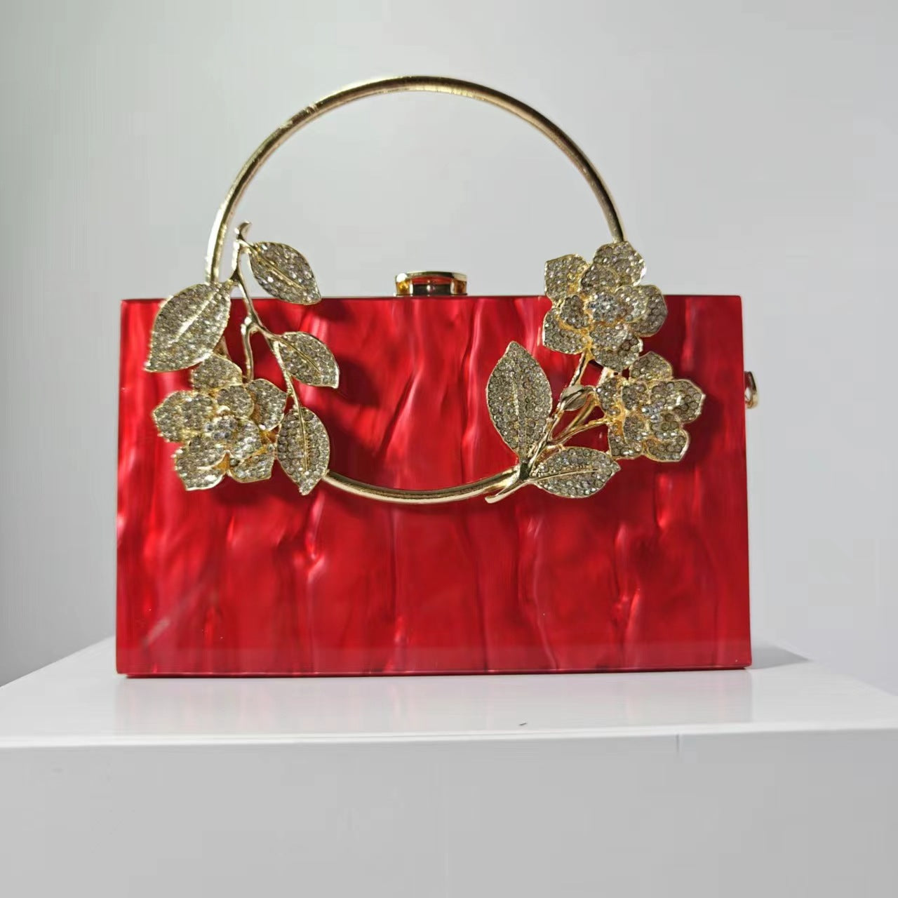 Lady's Flower Acrylic Wedding Banquet Clutch Evening Bags