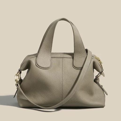 Women's Layer Cowhide Boston High-grade Large Capacity Commuter Shoulder Bags