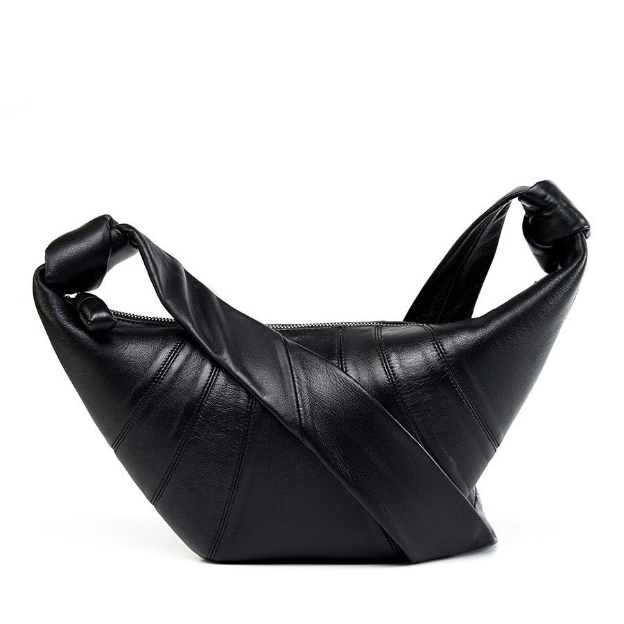 Women's First Layer Lambskin Croissant Lazy Dumpling Crossbody Bags