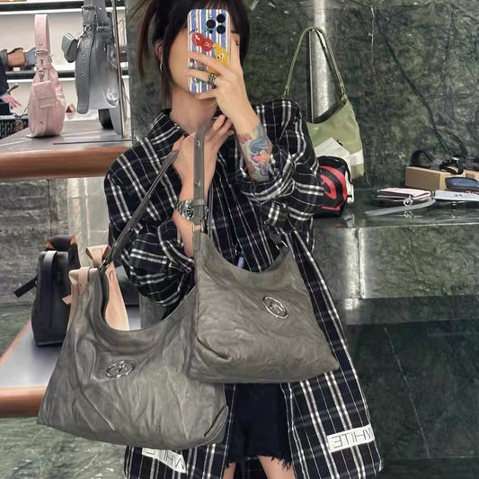 Stone Mini Sized Vegetable Tanned Sheepskin Underarm Shoulder Bags