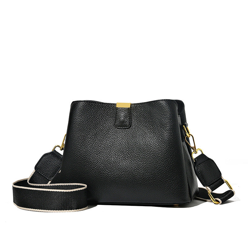 Women's High-grade Genuine Leather Fashionable Simple Cowhide Shoulder Bags
