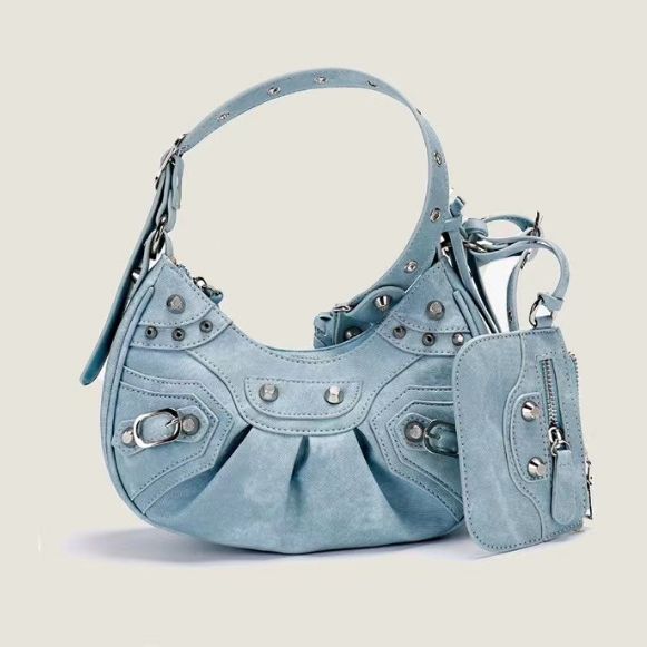 Women's Motorcycle Underarm Rivet Tassel Three-in-one Crossbody Bags