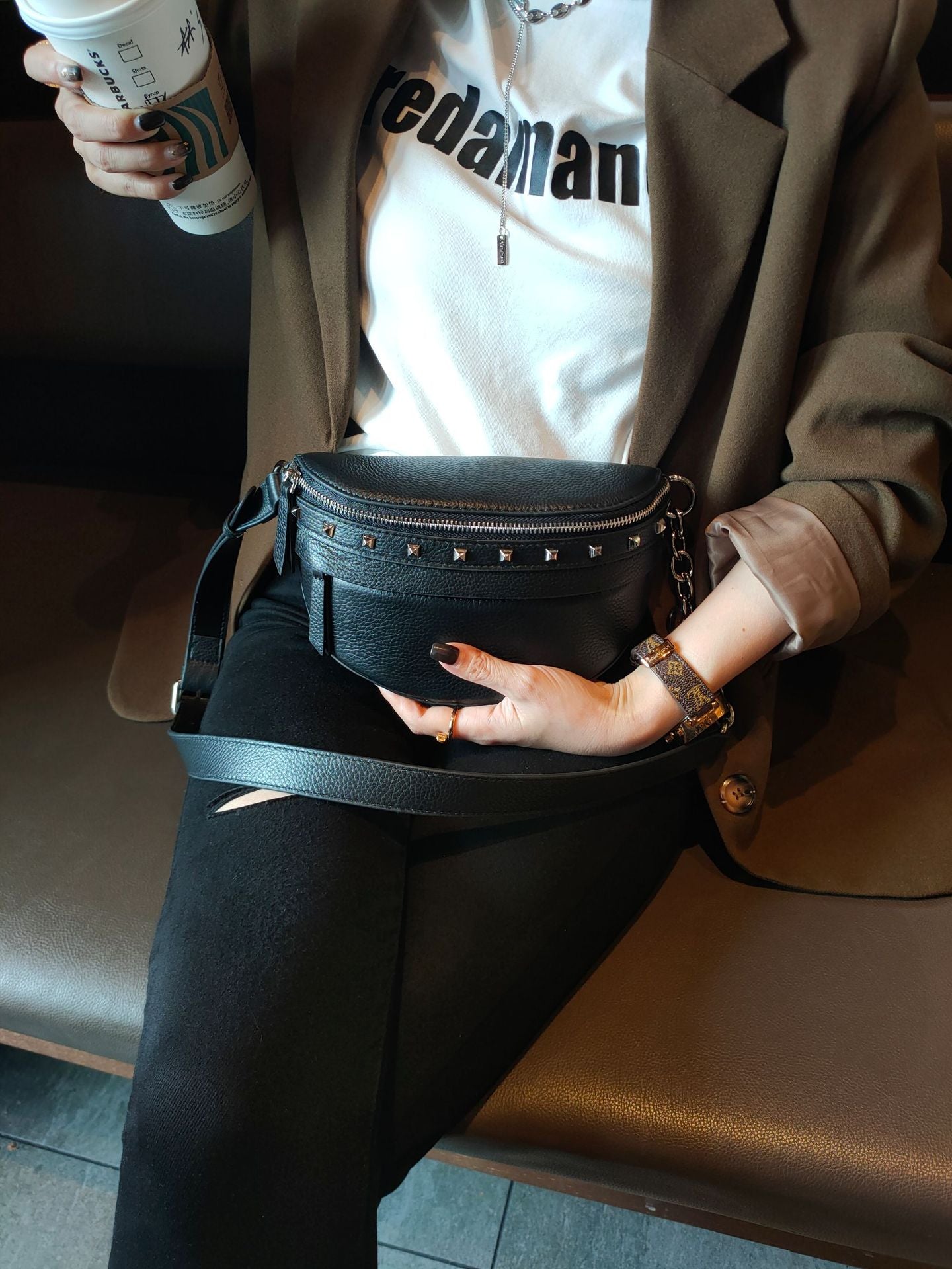 Women's Saddle Korean Soft Leather Green Willow Crossbody Bags