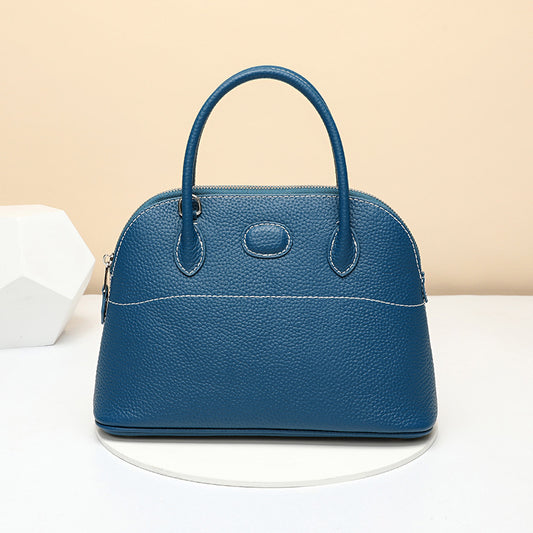 Women's Litchi Pattern First Layer Cowhide Portable Bags