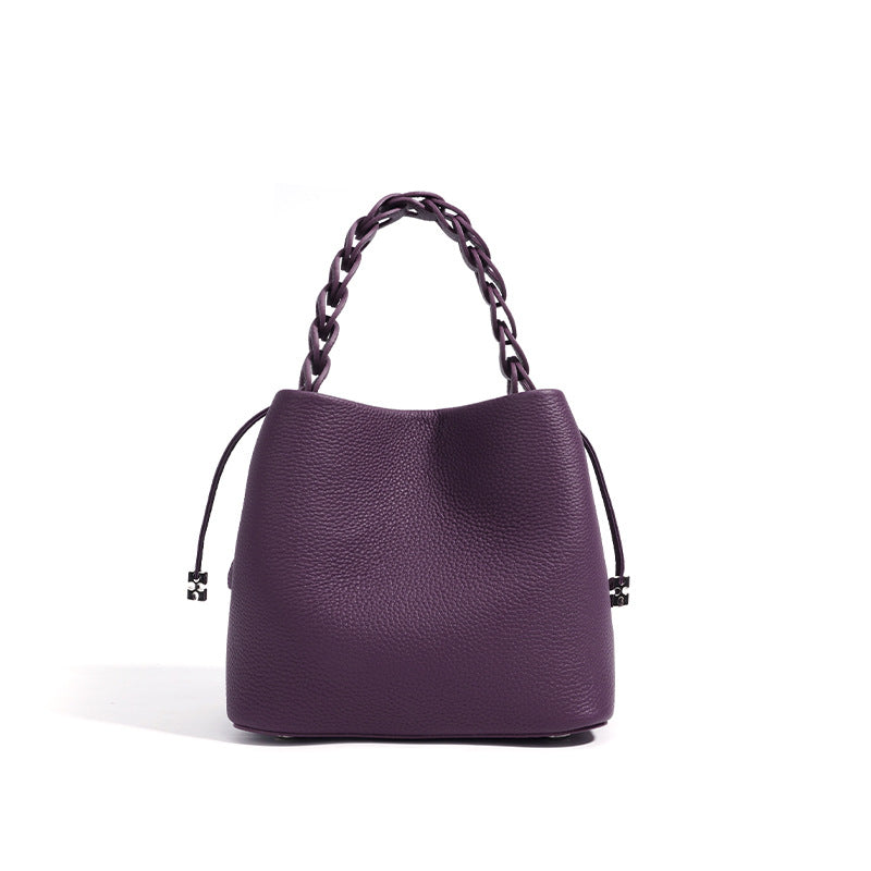 Genuine Leather Black Cowhide Female Niche Crossbody Bags