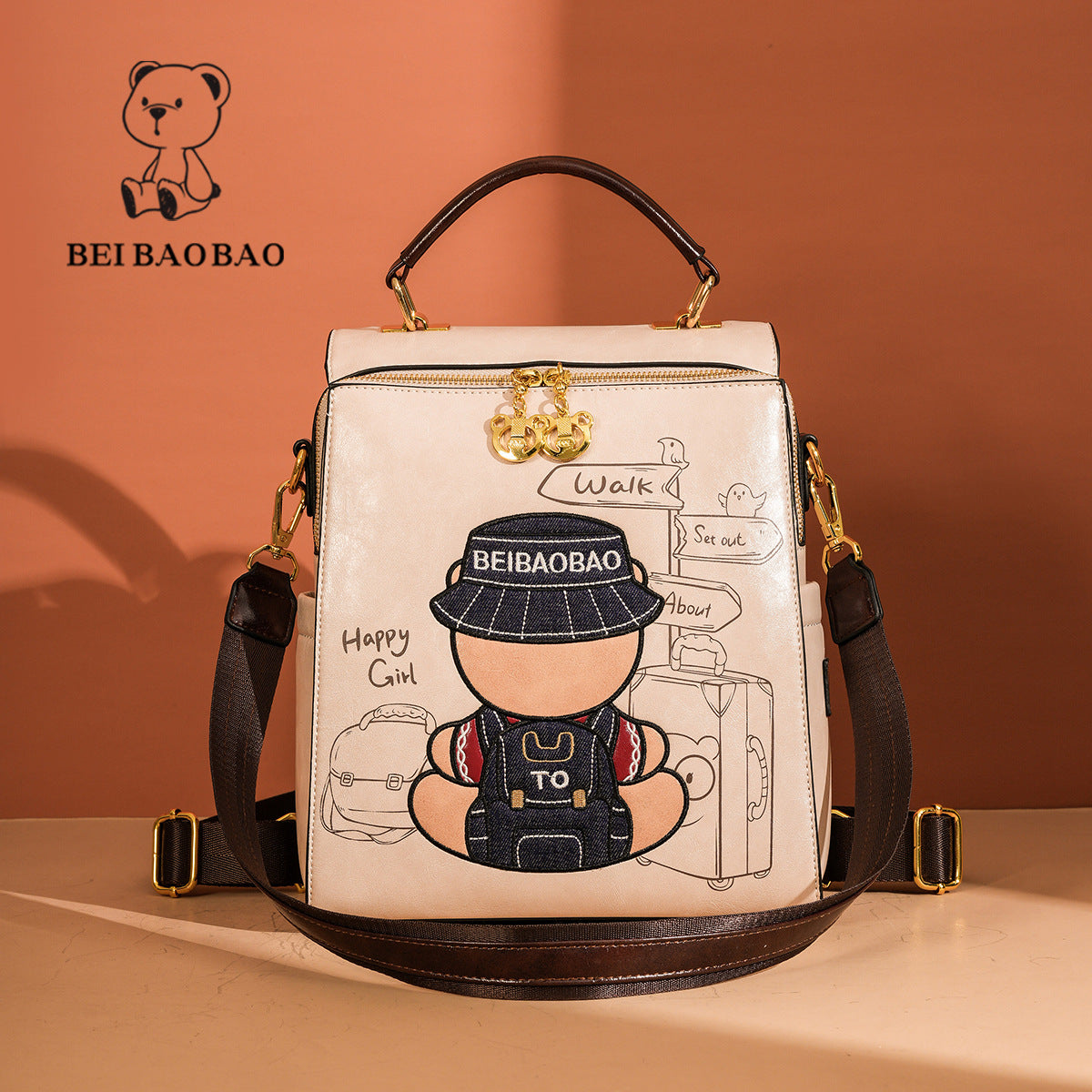 Source Retro Cartoon Popular College Style Backpacks