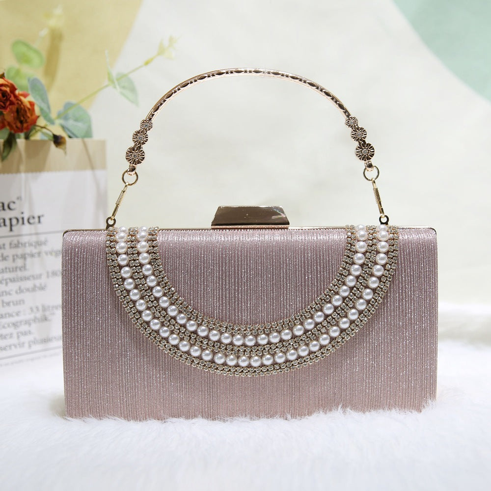 Portable Rhinestone Banquet Elegant Long Clutch Evening Bags