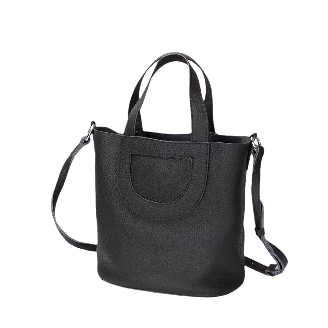 First Layer Cowhide Pig Nose Vegetable Basket Portable Shoulder Bags