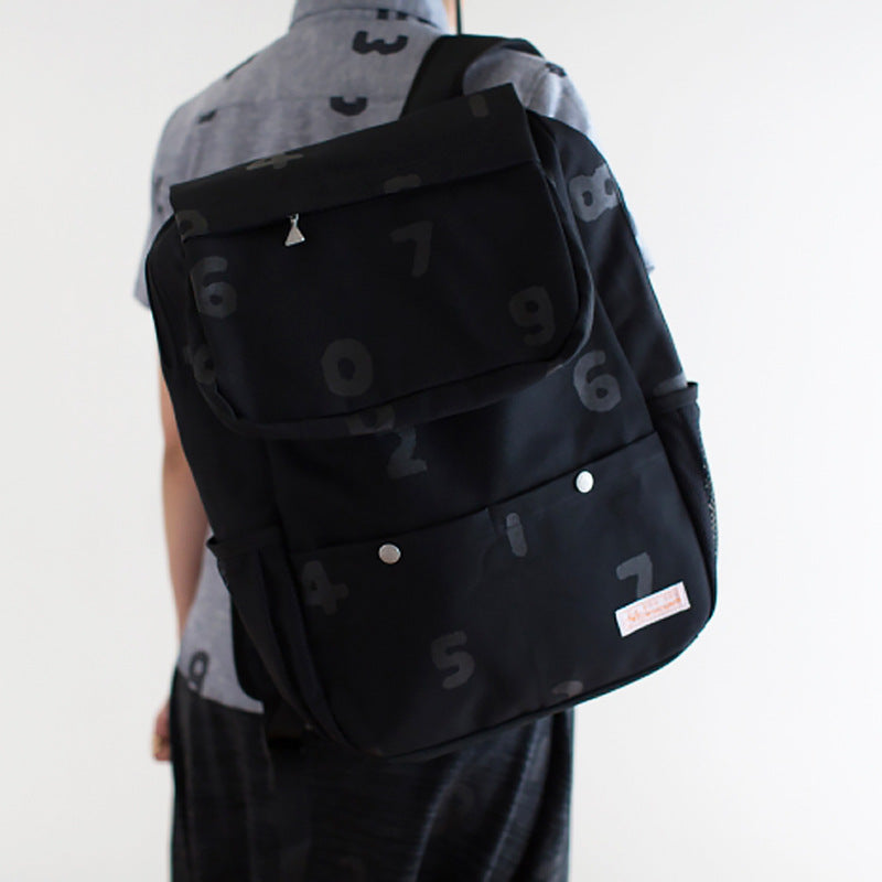 Durable Canvas Simple Large Capacity Black Backpacks