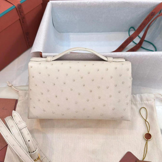 Women's Lunch Box Ostrich Leather Popular For Crossbody Bags