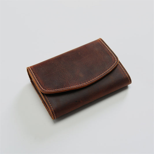 Women's & Men's Retro First Layer Cowhide Short Genuine Purses