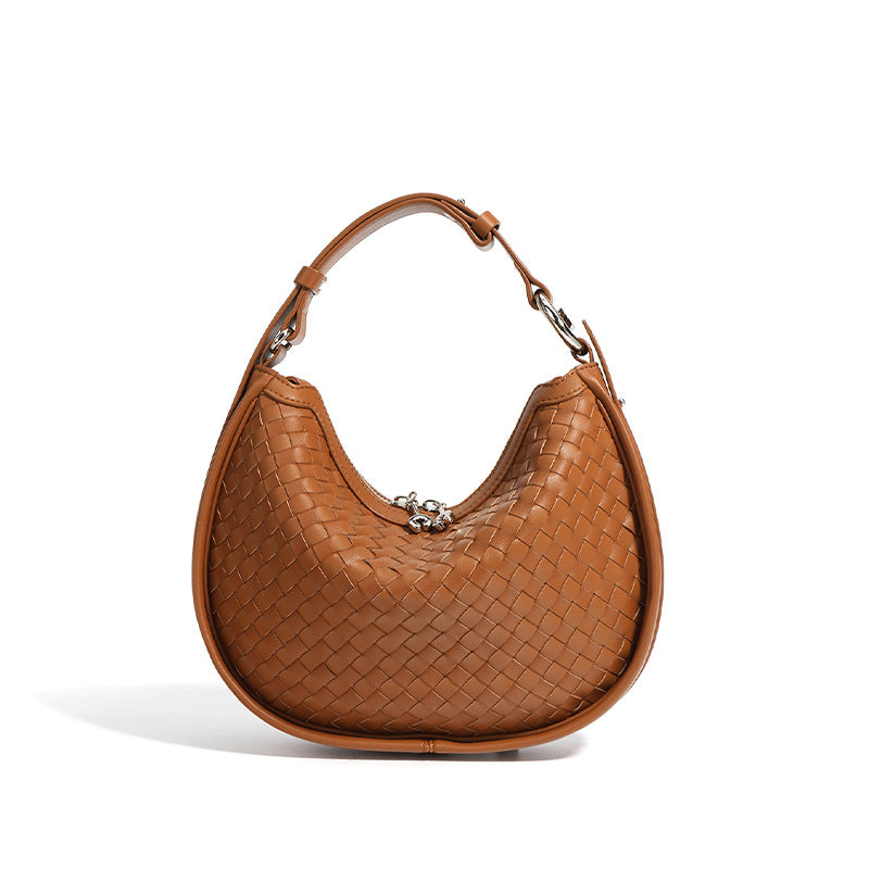 Women's Leather Selenodont Large Capacity Commuter Hand-woven Bags