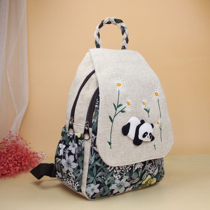 Panda Ethnic Style Artistic Fan Treasure Bags
