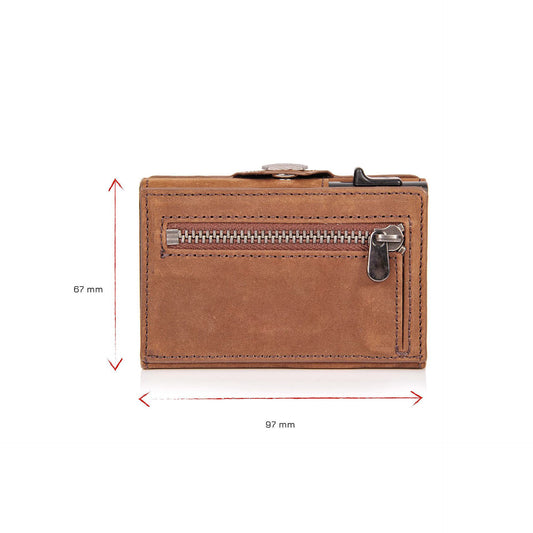 Men's Genuine Leather Crazy Horse Cowhide Multiple Slots Large Capacity Men's Wallets