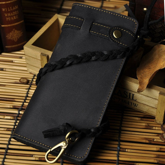 Men's Top Layer Crazy Horse Skin Retro Large Capacity Men's Wallets