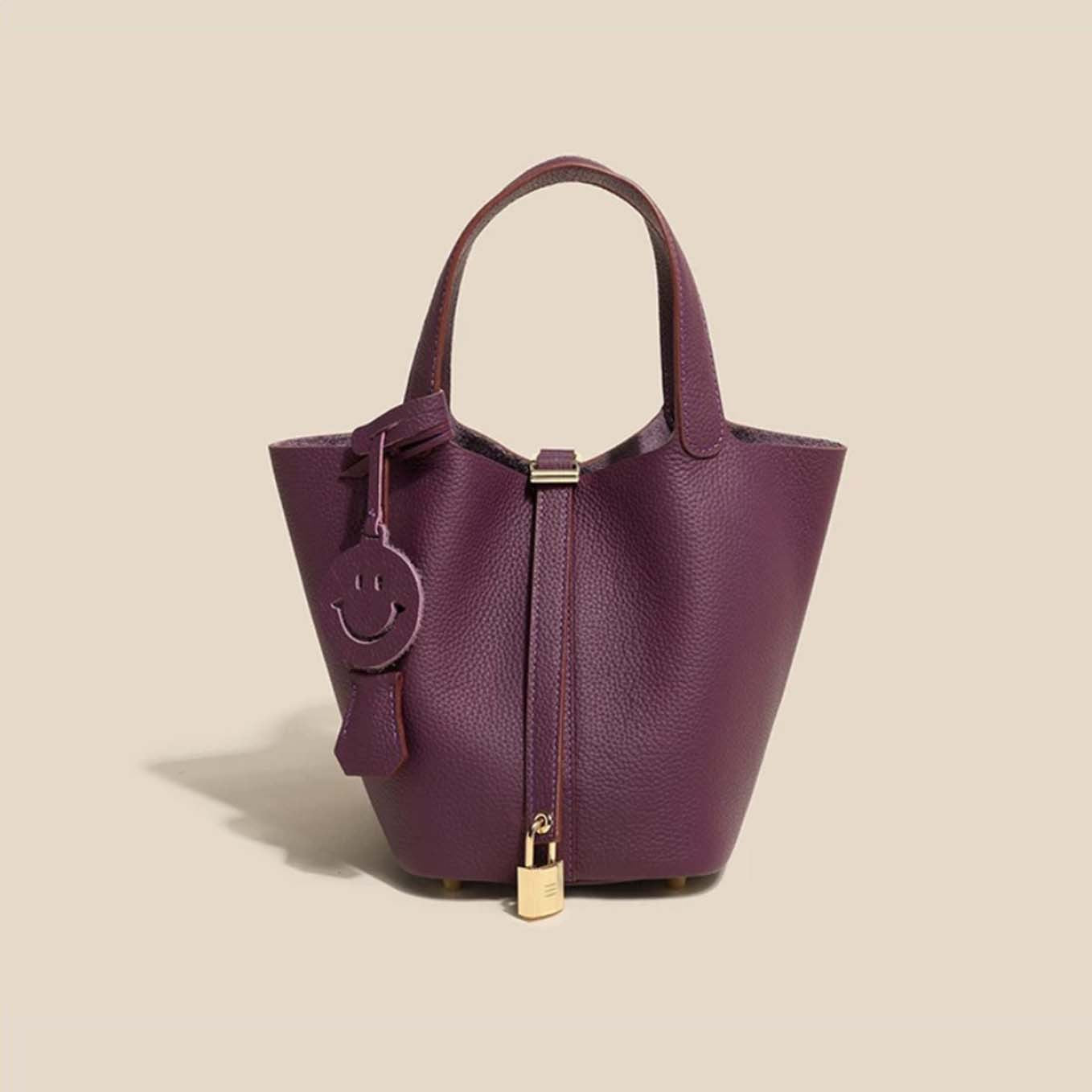 Women's Layer Cowhide Vegetable Basket Versatile Genuine Handbags