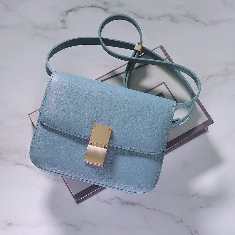 Women's Rub Grain Cowhide Leather Retro Toothpick Crossbody Bags