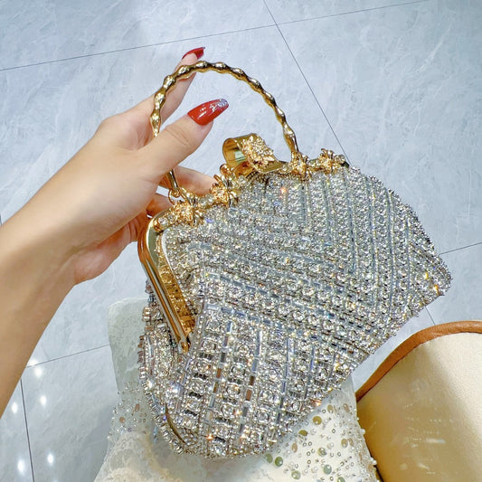 Dress Rhinestone Diamond Chain Clutch Portable Handbags