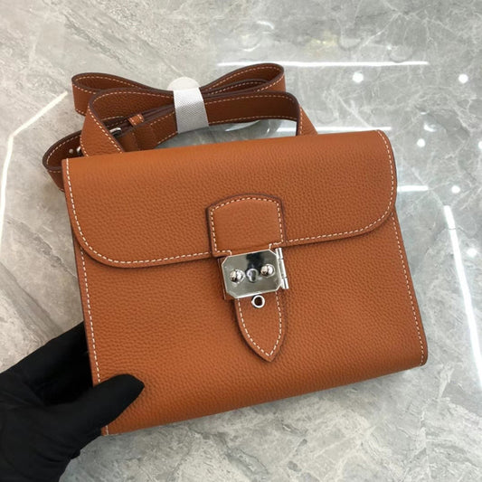Fashion Portable Litchi Pattern First Layer Shoulder Bags