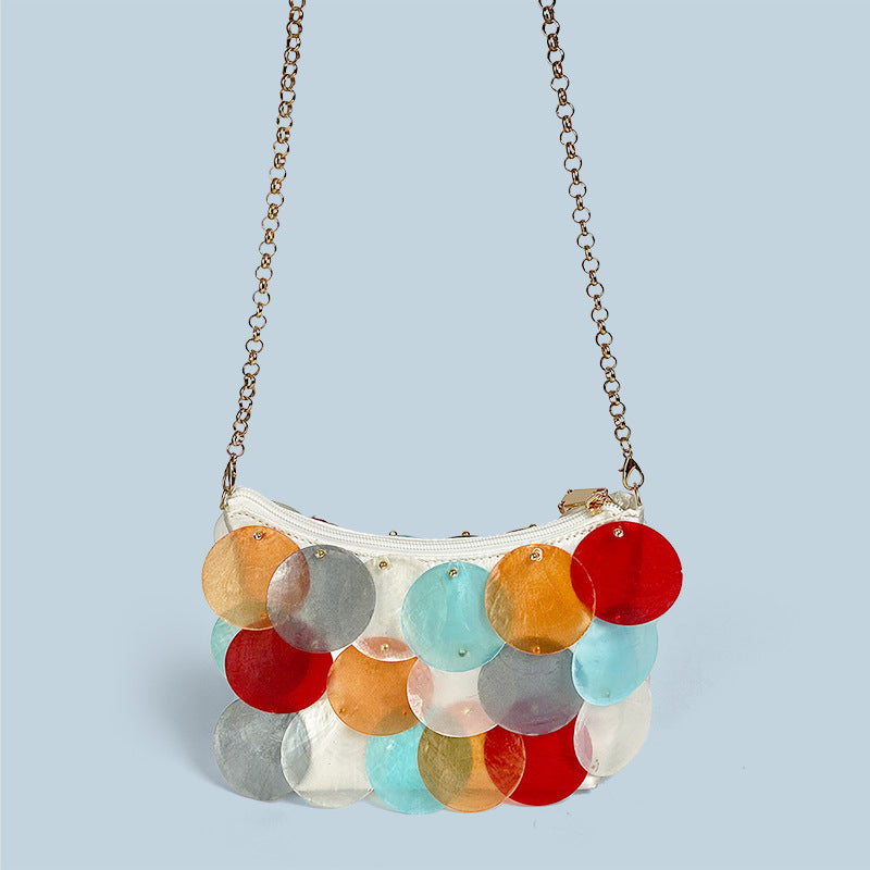 Fresh Fairy Shell Sequined Chain Hand-woven Crossbody Bags