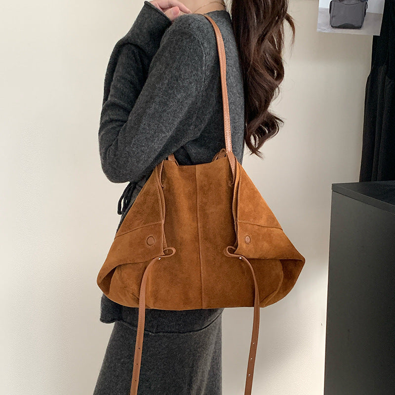 Women's Frosted Cowhide Catfish Design Genuine Leather Shoulder Bags