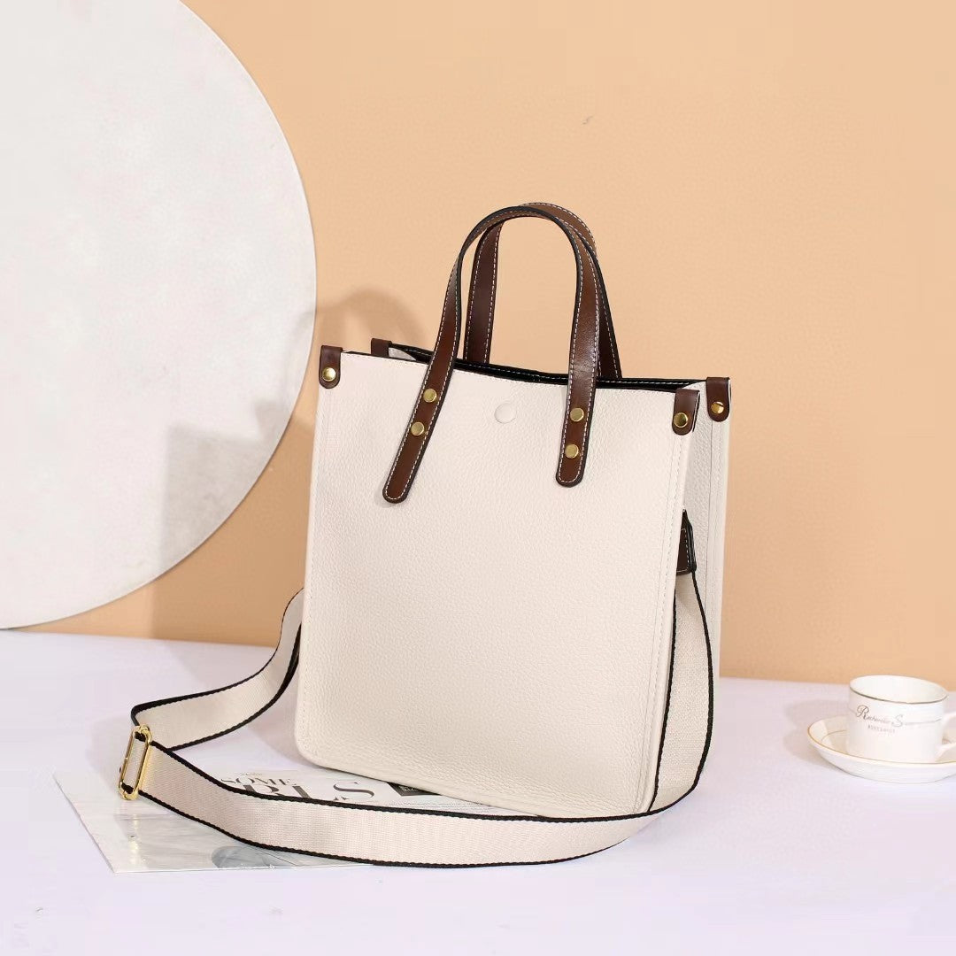 Women's Leather Business First Layer Cowhide Soft Handbags