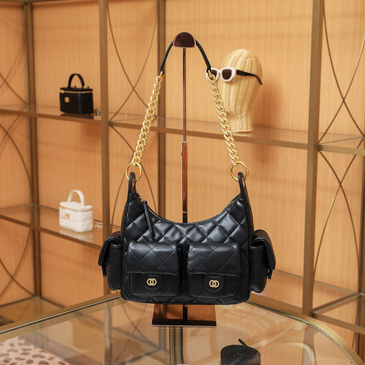 Women's Chain Underarm Genuine Leather Fashion Bags