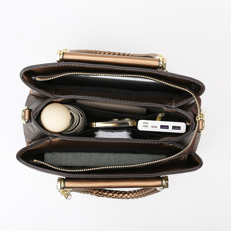 Women's Fashion Printing Large Capacity Totes High-grade Contrast Handbags