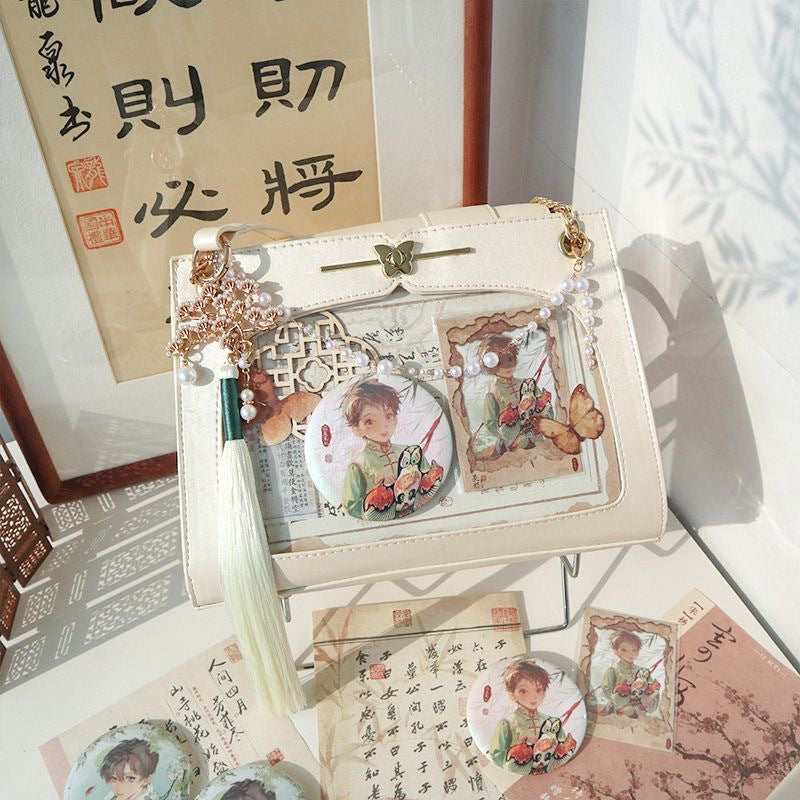 Daily Transparent Two-dimensional Badge Bar Style Backpacks