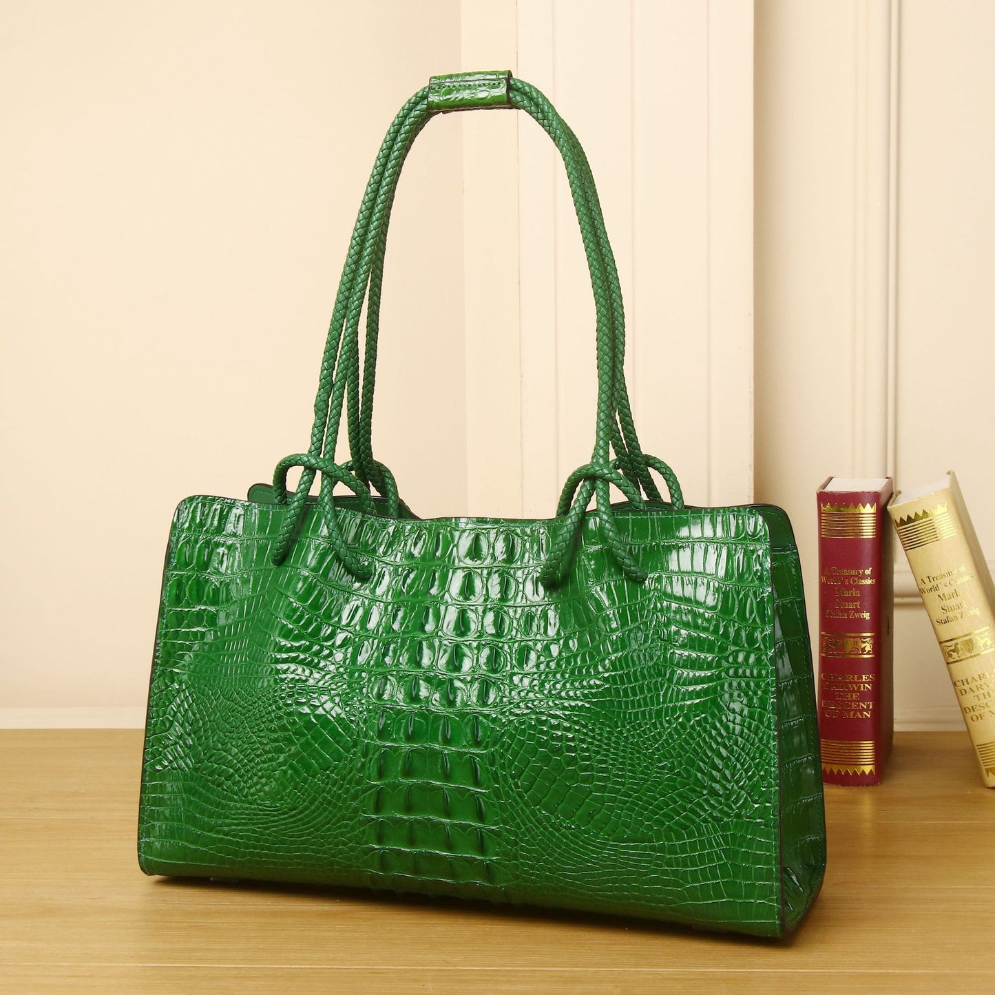 Women's Crocodile Pattern Large Capacity Fashion Trendy Handbags