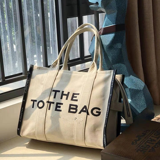 Women's Horse Letter Jacquard Canvas Shopping Commuter Shoulder Bags
