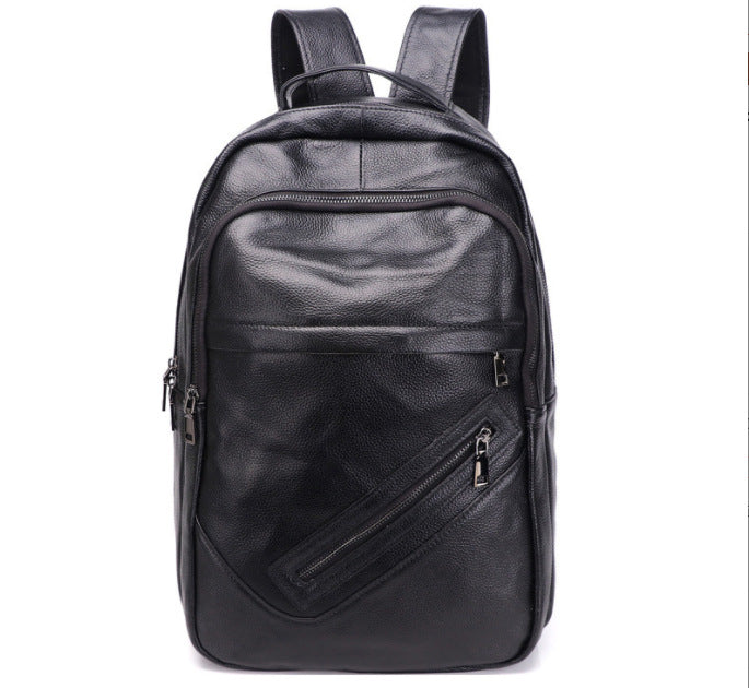 Men's Leather Large Capacity Korean Cowhide College Backpacks