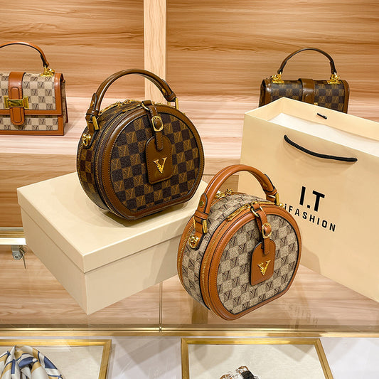 Elegant Printed Retro Round Pouch Cell Bags