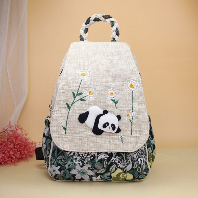 Panda Ethnic Style Artistic Fan Treasure Bags