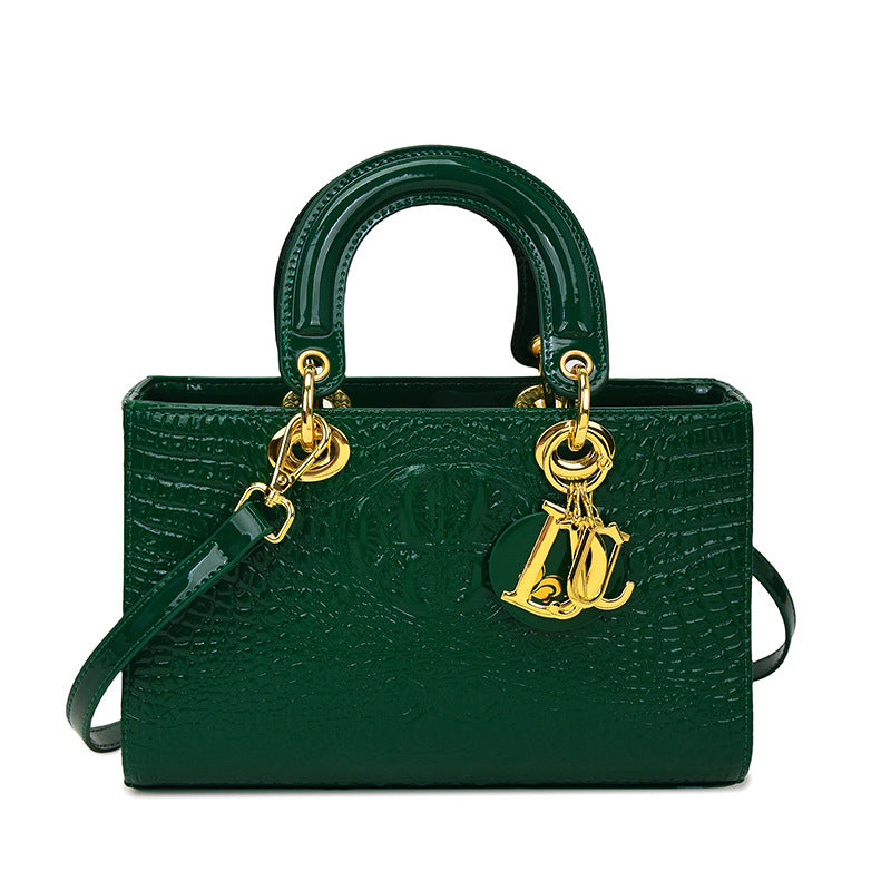 Women's Fashion Portable Crocodile Pattern Diana Shoulder Bags