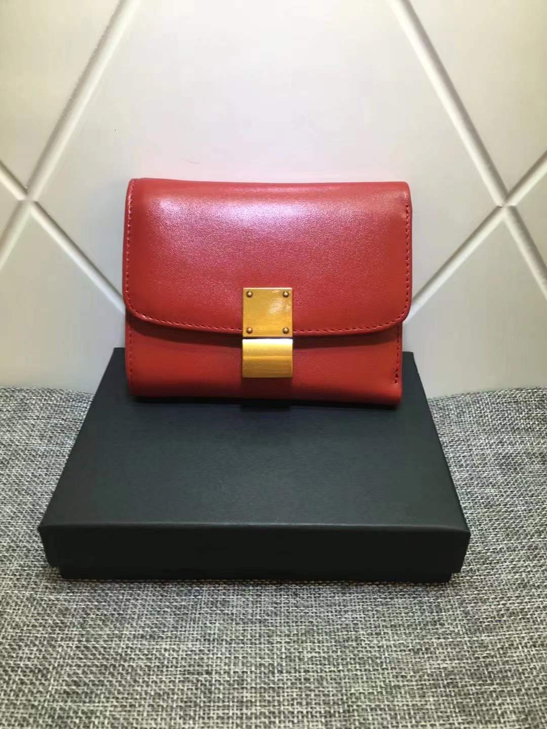Fashion Korean Style Cowhide Three Fold Ladies Wallets
