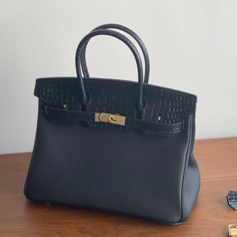 Women's Calfskin With Crocodile Top Layer Leather Handbags