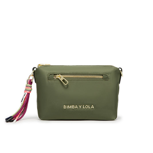 Women's Spanish Color Lanyard Letter Metal Zipper Shoulder Bags