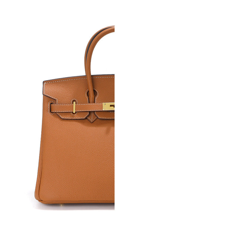 Women's Genuine Leather First Layer Cattlehide Fashion Litchi Handbags