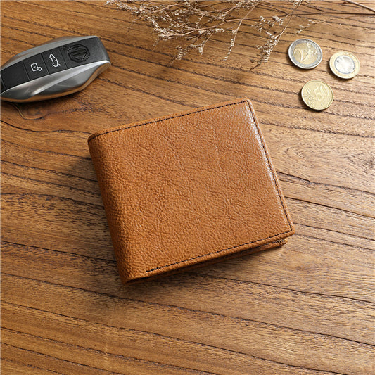 Men's Vegetable Tanned Leather Cowhide Short Multiple Slots Men's Wallets