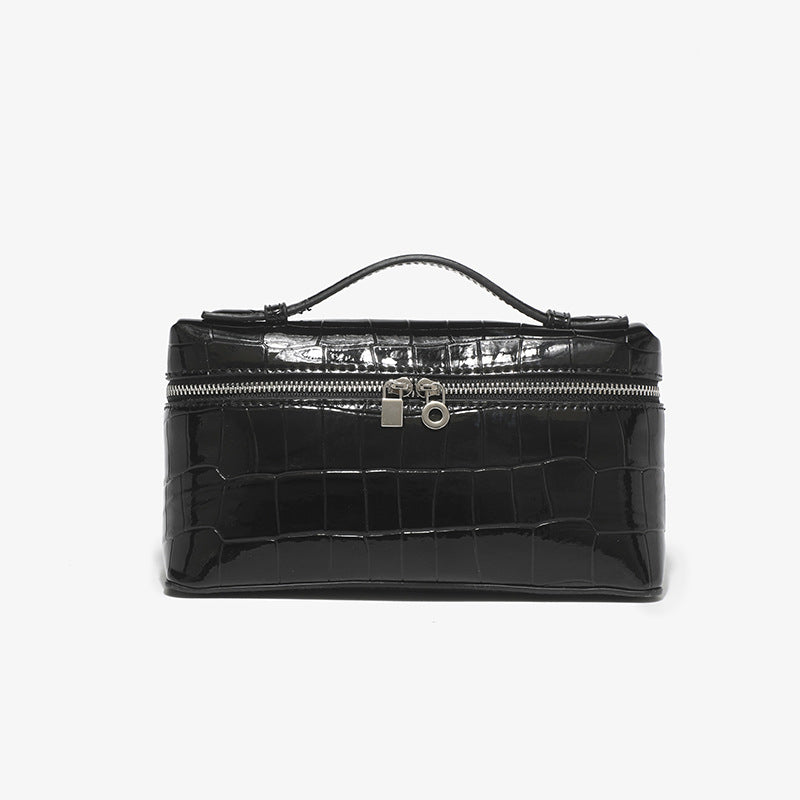 Women's Pattern Lunch Box Kelly Lychee Cowhide Crossbody Bags