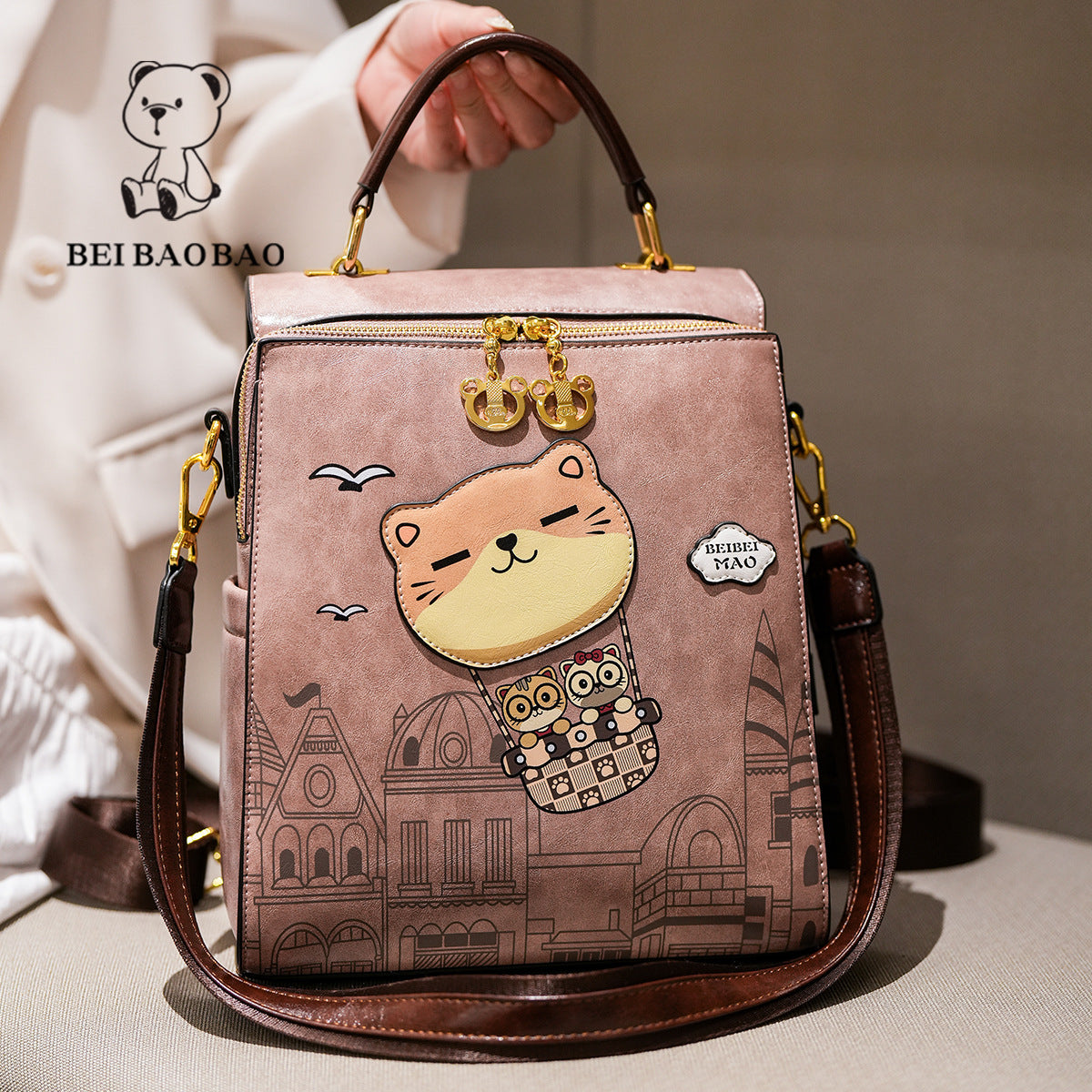 Beautiful Cartoon Fashion Female Versatile Trendy Backpacks