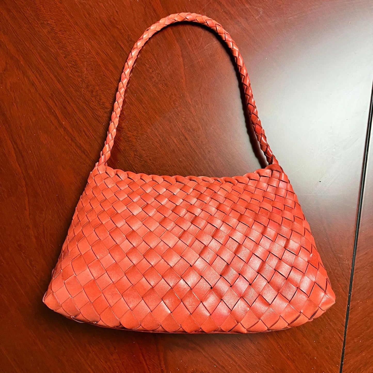 First Layer Cowhide Woven French Leather Underarm Shoulder Bags