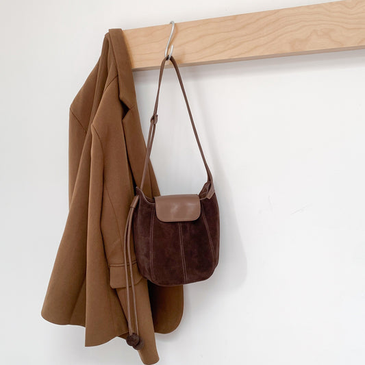 Women's Fashion Underarm Pumpkin Frosted Leather Textured Shoulder Bags