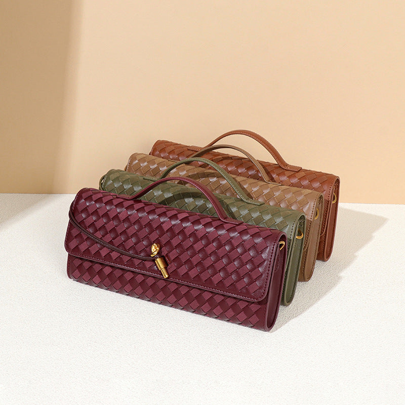 Women's High-grade Frosted Deerskin Portable Dinner File Crossbody Bags