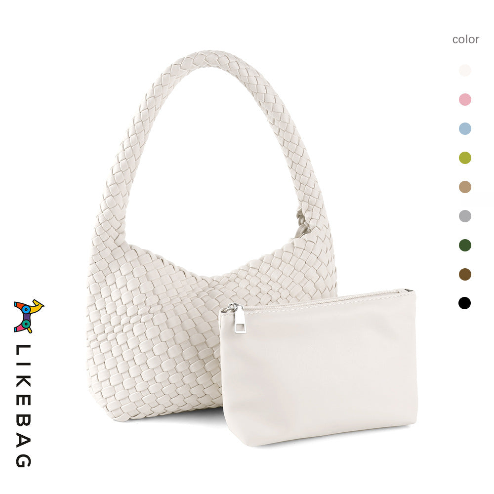Women's Handmade Woven Lunch Box High-grade Underarm Armpit Bags